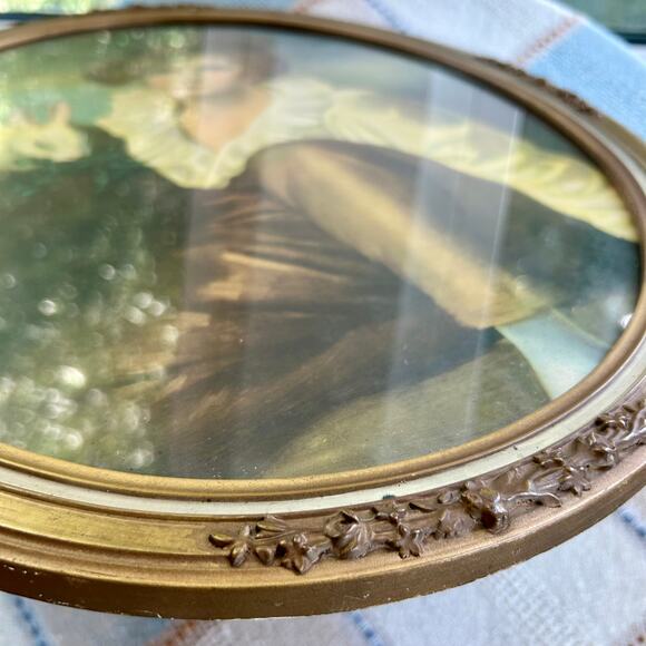 Vintage Sir Henry Raeburn Age of Innocence Young Boy, Gilted Ornate Oval Frame - Picture 3 of 16